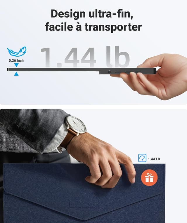 Thumbnail 3 de Ingnok tragbarer Monitor 15,6 Zoll (FHD, IPS) mit Ständer – Zweitbildschirm per USB‑C & HDMI