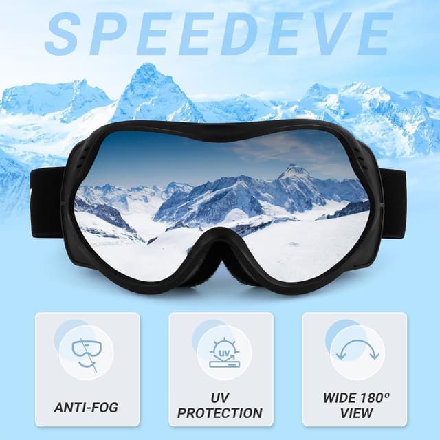 Detalle de SPEEDEVE Occhiali da sci maschera da snowboard OTG con protezione UV antiappannamento