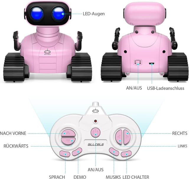Detalle 1 de Allcele RC Roboter Kinder Spielzeug 300 mAh