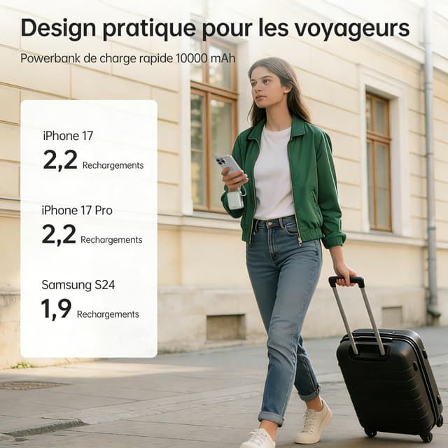 Detalle de Hichain Mini 10000mAh charge rapide 22,5W