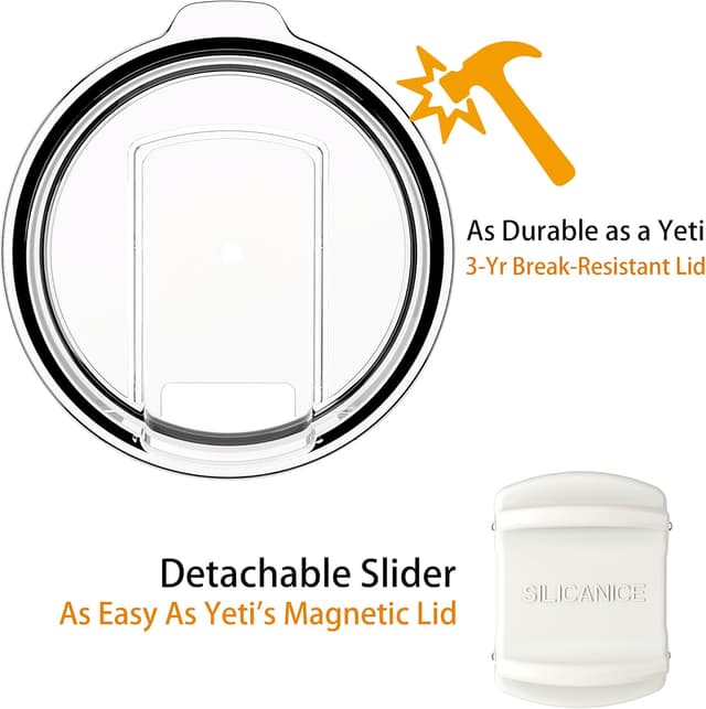 Detalle de 20oz Hygienic 18/8 Stainless Steel Vacuum Insulated Tumbler w/ Removable Easy-On/Easy-Off Slider Lid (Black)