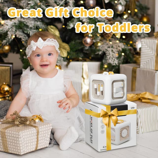 Detalle 2 de lerrbo Motorikwürfel 6-in-1: sensorisches Spielzeug für Kleinkinder ab 1 Jahr