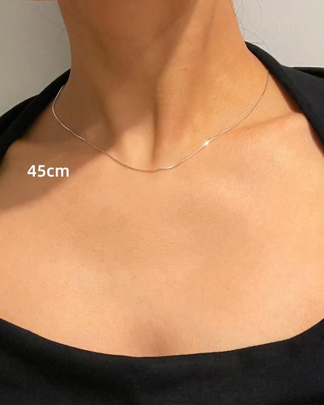Detalle de FUNEIA 925 Sterling-Silber Kette Damen – verstellbare Halskette 40–60 cm, ohne Anhänger