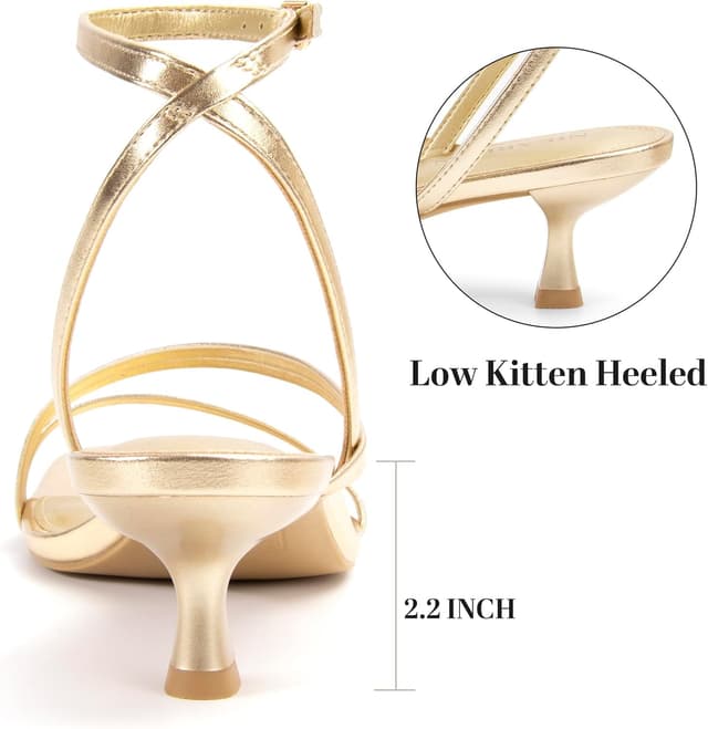 Thumbnail 4 de NIEARDAN Women's Kitten Heel Sandals dress heels 👠