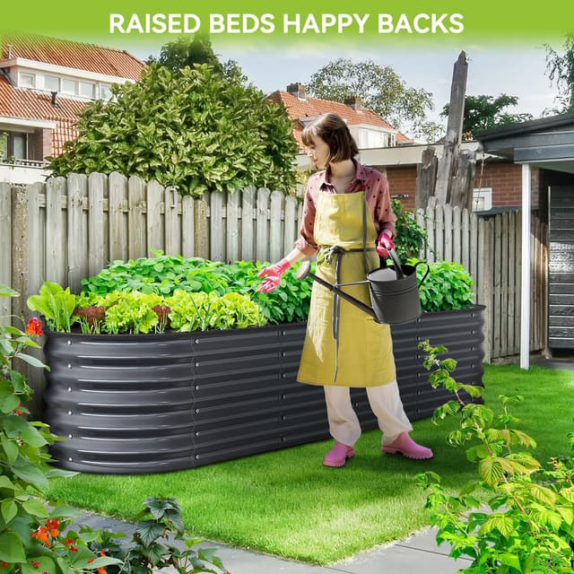 Detalle 2 de Ohuhu Hochbeet Metall 240x60x45 cm