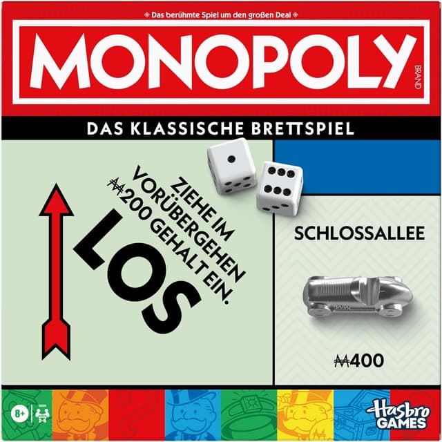 Detalle de Monopoly Basisspiel mit Aufbewahrungsfach und größeren Spielfiguren – Deutsche Fassung