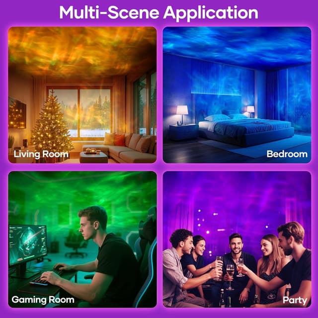 Thumbnail 6 de Fokky Galaxy Projector Night Light with Remote Control – 16 Ocean Wave Colours