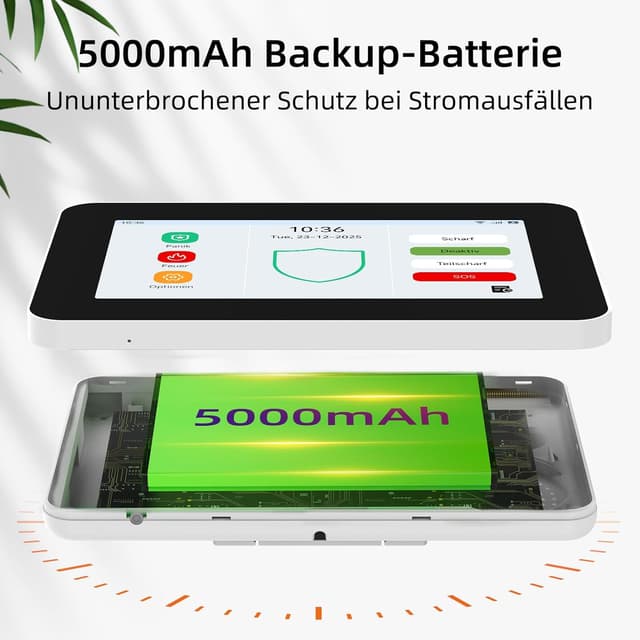 Thumbnail 6 de CPVAN GSM+WiFi Alarmanlage fürs Haus mit 7-Zoll Touchscreen, App/SMS/Anruf, 110 dB