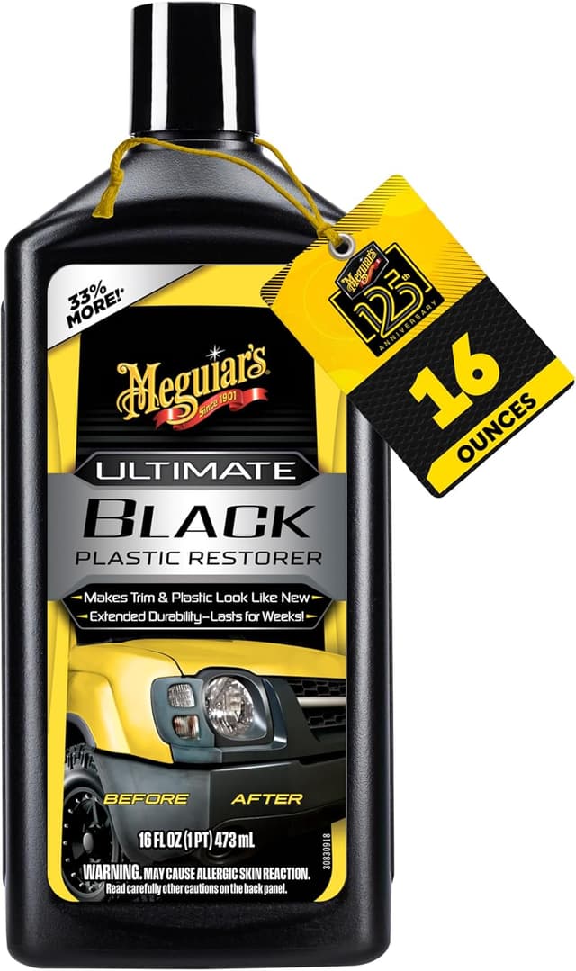 Detalle de Meguiar's Ultimate Black Plastic Restorer (16 oz) for Faded Trim, Vinyl & Rubber