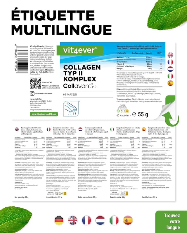 Thumbnail 6 de Complexe collagène de type II avec collagène natif Collavant n2®