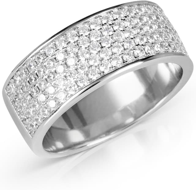 Detalle de Diamond Treats anello da donna in Argento 925 con zirconi, mezza fascia con confezione regalo