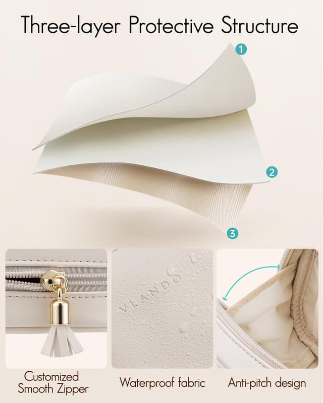 Detalle 1 de VLANDO Small Makeup Bag 12 x 5 x 13cm