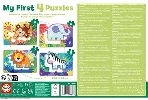 Detalle 2 de Educa 🦁 My First Animales de la Selva - Puzzles Progresivos +24 Meses
