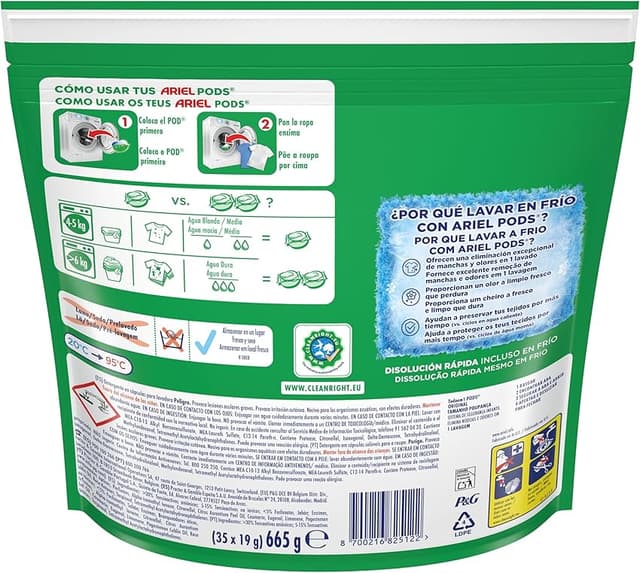Thumbnail 6 de Ariel PODs Todo en 1, Cápsulas para 70 Lavados
