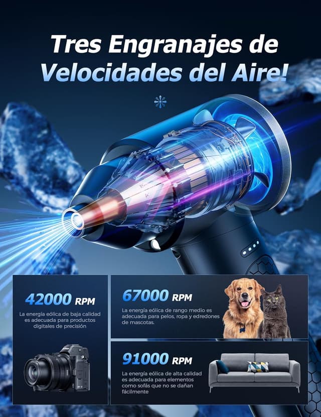 Thumbnail 2 de 100,000 RPM Soplador de Aire con Luz