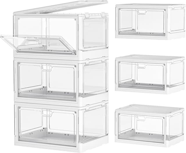 Thumbnail 6 de Kmiectse Clear Storage Bins with Lids (4-Tier, 23 QT) with Wheels and Magnetic Door