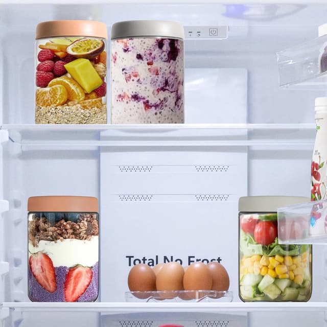 Thumbnail 6 de YUEYEE 4 Meal Prep Gläser (600 ml) mit Deckeln – für Overnight Oats, Marinaden & Aufbewahrung