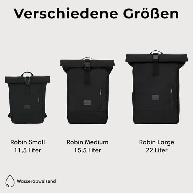 Thumbnail 6 de Johnny Urban Rolltop Rucksack „Robin Large“ – Rolltop-Tagesrucksack mit 16-Zoll-Laptopfach, 18–22 L