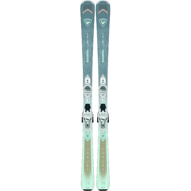 Detalle de Rossignol Arcade 78 + fijación XP10 para mujer (esquí de pista) — VAS, rocker y control de cantos