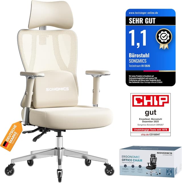 Detalle de SONGMICS OBN067LJ01 ergonomischer Bürostuhl