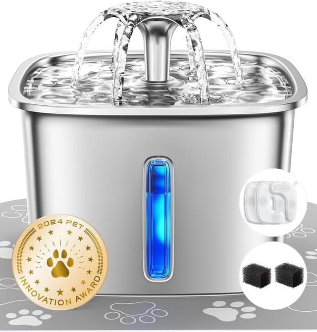 Imagen de Veken Stainless Steel Pet Fountain 2.8L en OfertitasTOP