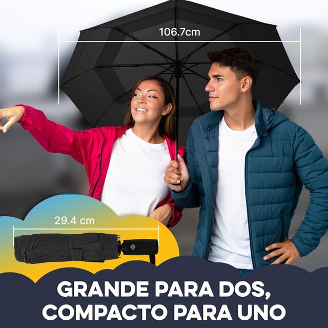 Thumbnail 1 de ZENO Paraguas Plegable Compacto 106 cm 🌂