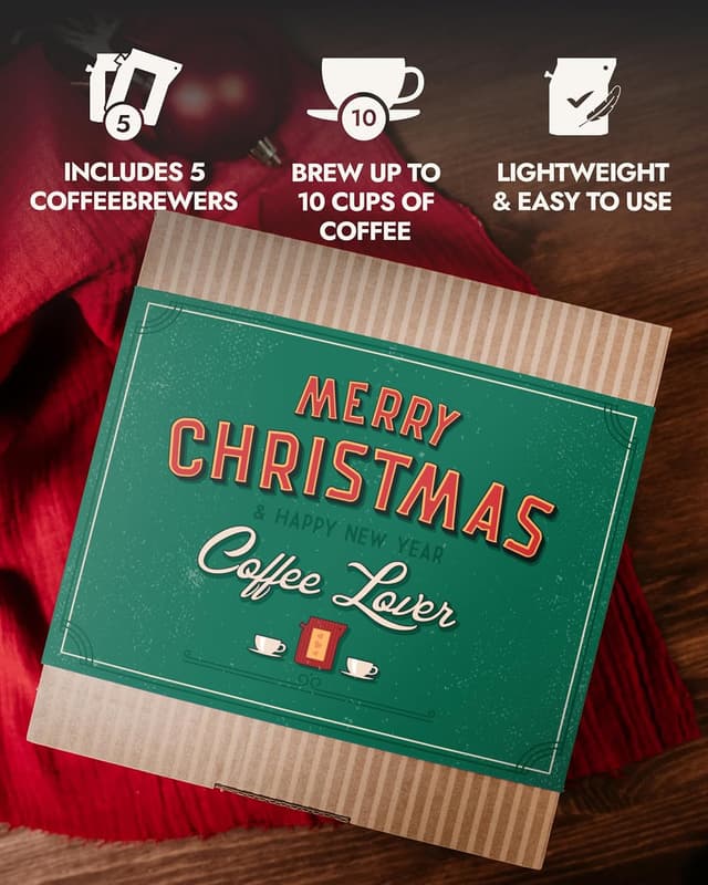 Detalle 1 de GROWER'S CUP Weihnachts-Geschenkset mit 5 Coffee Brewers – Gourmet-Kaffee aus aller Welt