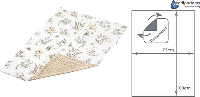 Thumbnail 2 de Medi Partners Manta para bebé 75x100 cm Safari beige 🧸