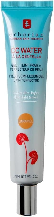 Detalle de Erborian CC Water à la Centella Asiatica (Caramel) – crème teintée gel ultra-légère au fini naturel