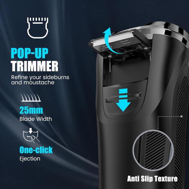 Detalle 2 de Brightup Electric Razor Waterproof cordless rotary shaver for men