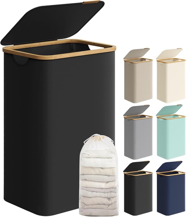 Imagen de SONGMICS LCB509B01 90L laundry hamper with lid en OfertitasTOP