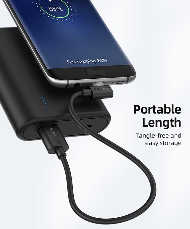 Thumbnail 6 de SUNGUY câble Micro USB coudé 90° (2 pièces, 0,15 m, 3 A) pour charge et transferts USB 2.0