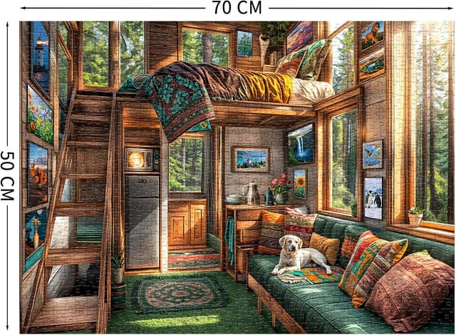 Detalle 2 de TangComplete Puzzle 1000 Teile Waldhaus