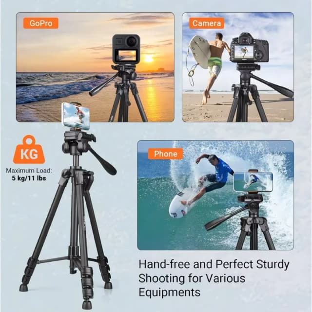 Thumbnail 1 de Klack Trípode 48–150 cm 360º para cámara y móvil, carga 5 kg