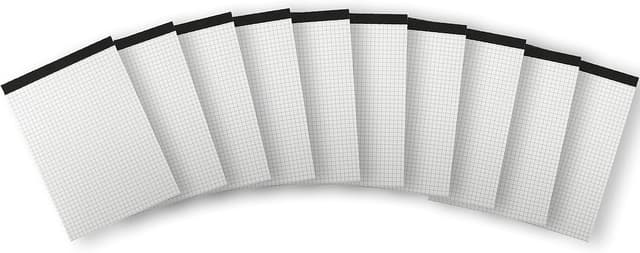 Detalle de Landré Notizblock ohne Deckblatt A5 kariert (50 Blatt, 70 g/m²) – 10er Pack