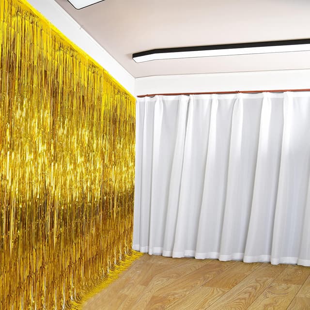 Thumbnail 6 de Kioneer Metallic Tinsel Curtains Gold 5 Packs โ๐