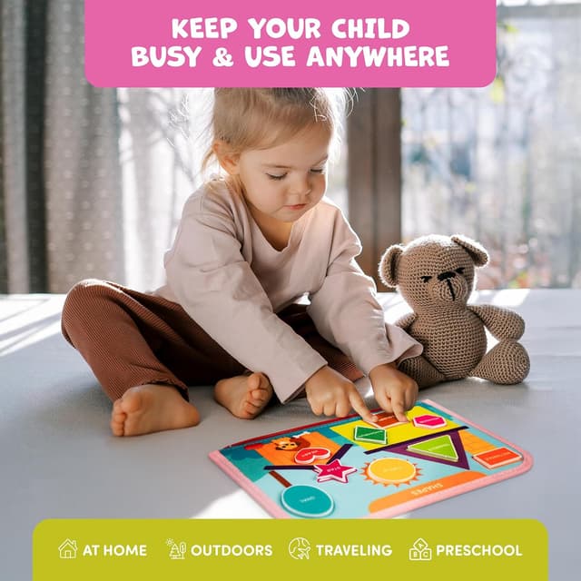 Detalle de Clever Fox Play Busy Book for Toddlers (Ages 1–3) Montessori Felt Activity Board