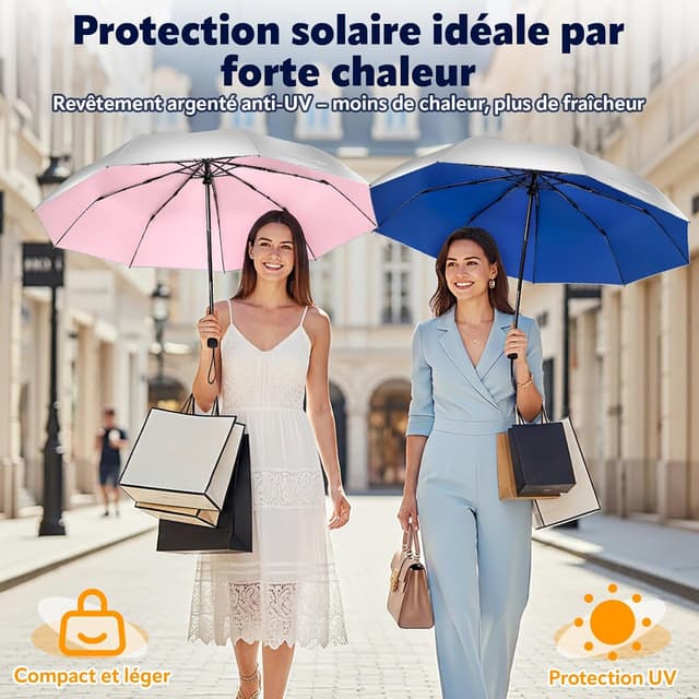 Thumbnail 6 de ZOMAKE Soleil Parapluie automatique pliant UPF 50+ — parapluie compact anti-UV et anti-tempête