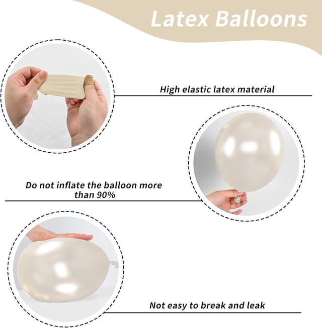 Detalle de Pearl White Balloons (52 Pack) 12-Inch Pearl Double-Stuffed Latex Balloons for Parties