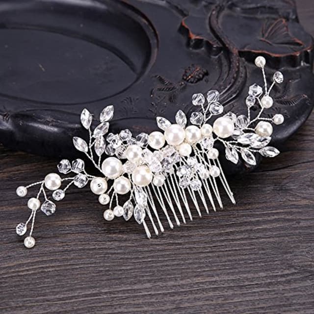Thumbnail 1 de Urberry Bridal Flower Pearl Side Hair Clips 💇♀