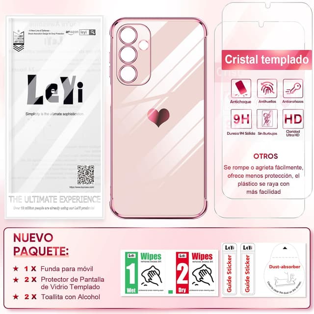 Thumbnail 6 de LeYi funda Galaxy A16 4G Rosa Corazón