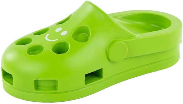 Detalle de Fuzzl Clog Treat Toy for Dogs – Natural Rubber Interactive Treat Feeder (Green)