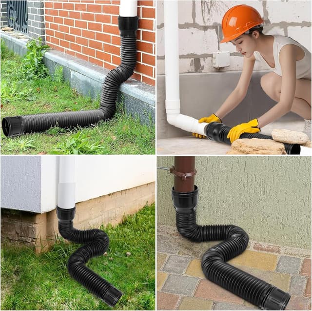 Detalle 2 de Expandable Guttering Drain Pipe 150cm Flexible Rainwater Downspout Extension (1PCS)