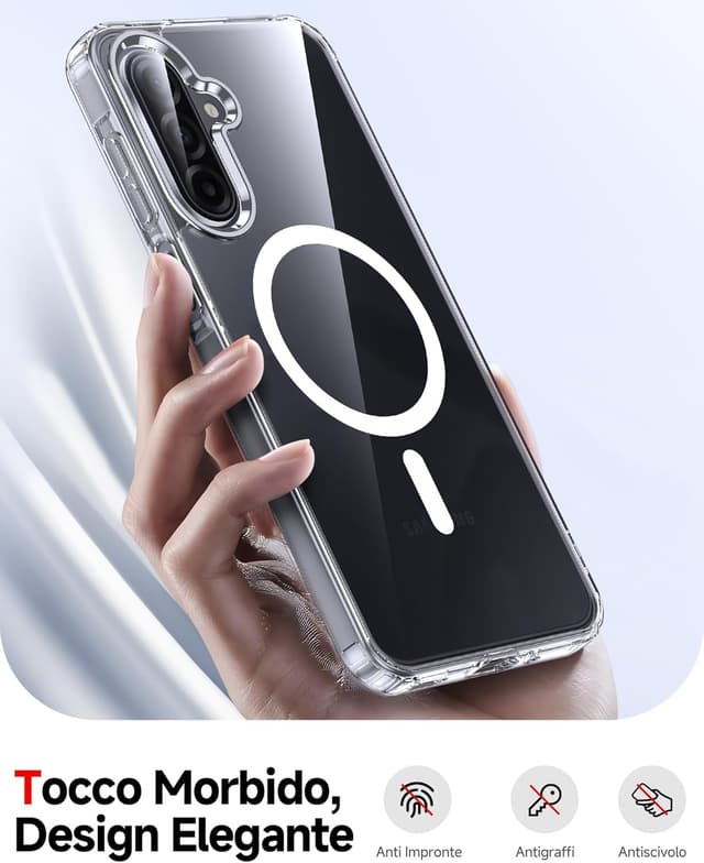 Detalle de LeYi Cover magnetica per Samsung Galaxy A17 5G con custodia trasparente e 2 vetri temperati fotocamera