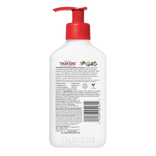 Thumbnail 6 de Thayers Milky Hydrating Face Cleanser with Snow Mushroom and Hyaluronic Acid (8 fl oz) for Dry, Sensitive Skin