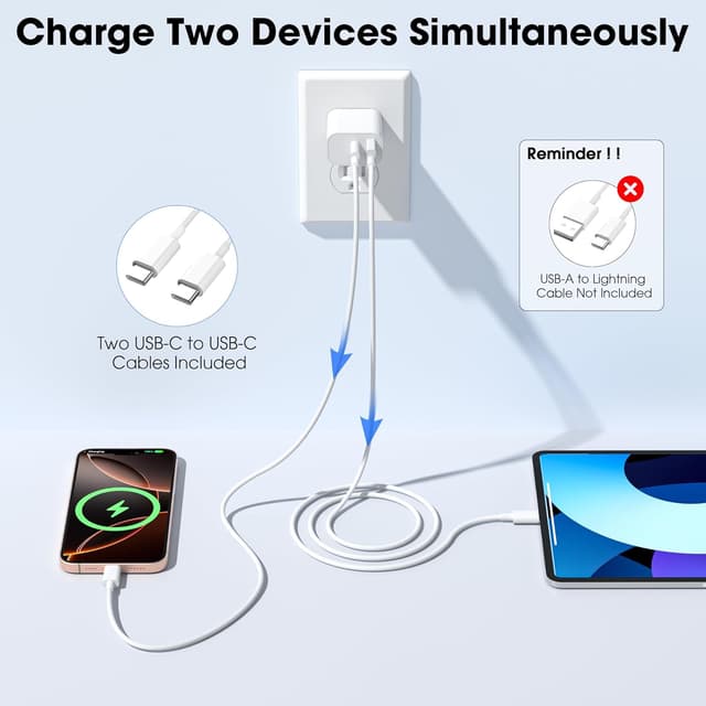 Thumbnail 5 de iPhone 17 20W Fast USB‑C Charger with 6ft Cable