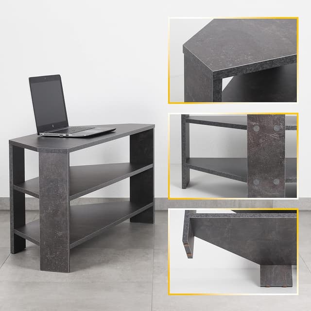 Detalle de RICOO Mueble de TV Salon WM069-BG 110x45x36 cm, Gris Cemento