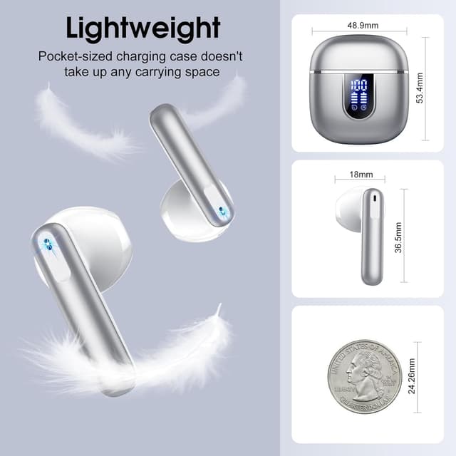 Thumbnail 6 de Cillso Wireless Earbuds Bluetooth 5.4 HiFi Stereo with 4 ENC Mic and up to 40H