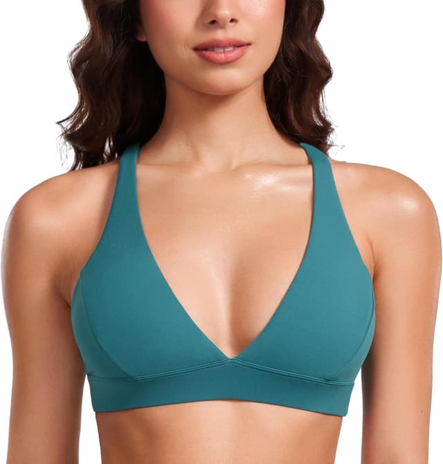 Detalle de CRZ YOGA Butterluxe reggiseno sport a V profondo criss-croce imbottito con cuscinetti rimovibili