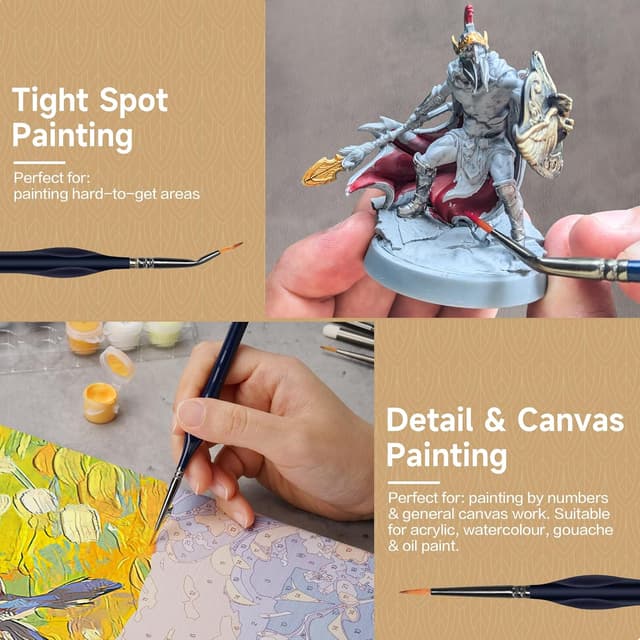 Detalle de Craft Spectrum 22pc Model Paint Brushes Miniatures Painting Set (22 miniature brushes + drybrush set)